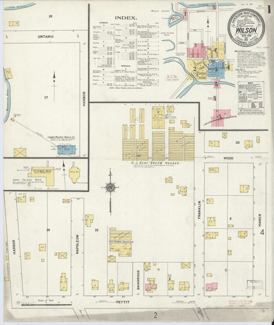 Sanborn Fire Insurance Map from Wilson, Niagara County, New York (1911), Sheet #0001 - Complete Map Set gallery image, historic Sanborn map, vintage wall art, New York New York