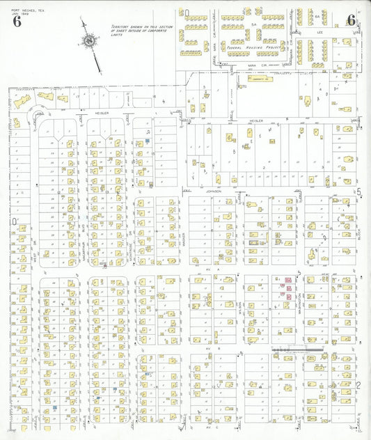 Sanborn Fire Insurance Map from Port Neches, Jefferson County, Texas (1949), Sheet #0006 - Historic Sanborn Fire Insurance Map Print, vintage old map wall art, antique decor, genealogy gift, Texas Texas map