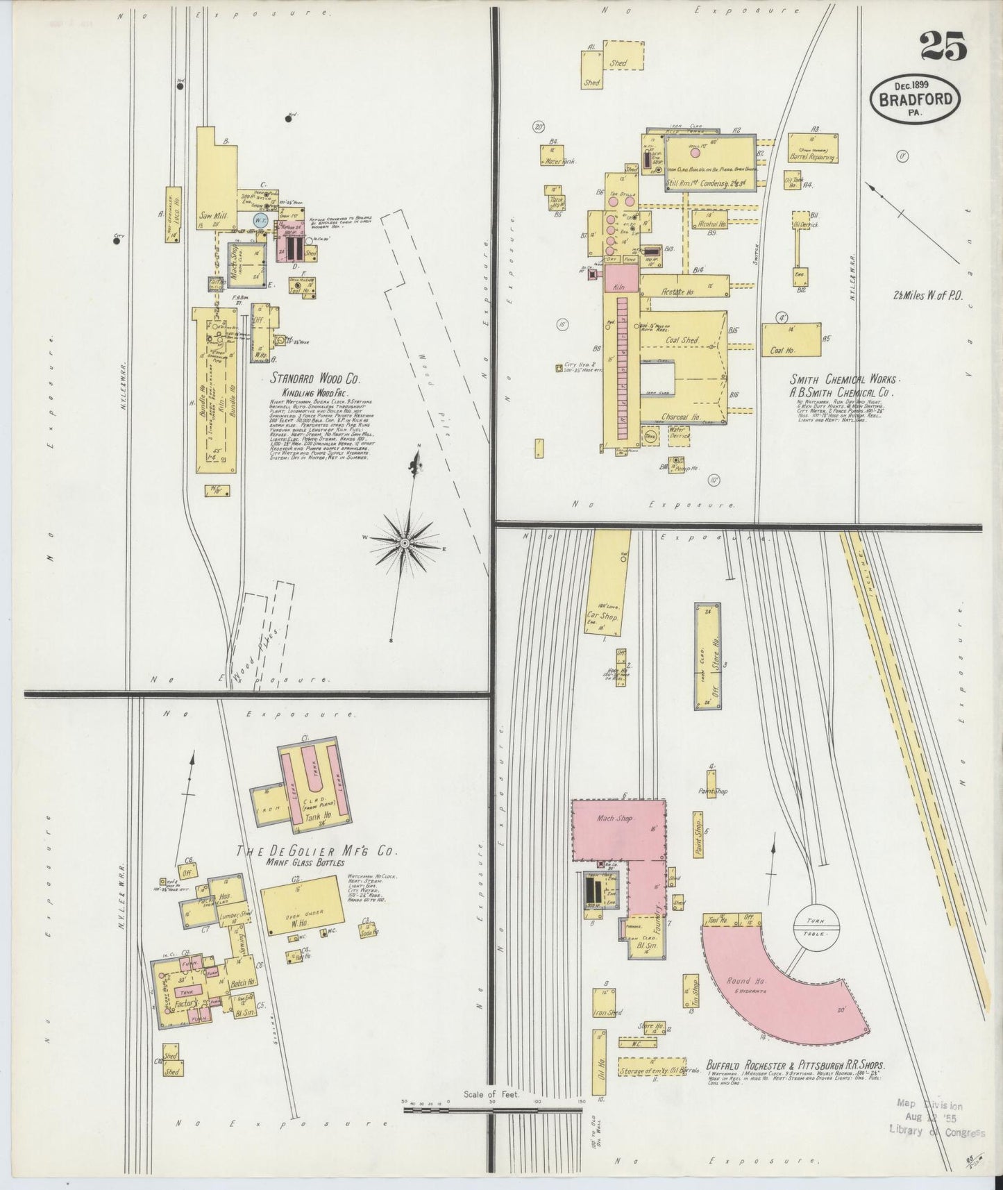 Sanborn Fire Insurance Map from Bradford, McKean County, Pennsylvania (1899), Sheet #0025 - Historic Sanborn Fire Insurance Map Print, vintage old map wall art, antique decor, genealogy gift, Pennsylvania Pennsylvania map