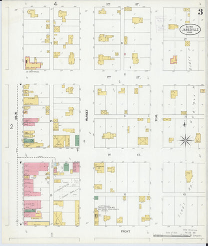 Sanborn Fire Insurance Map from Janesville, Waseca County, Minnesota (1900), Sheet #0003 - Historic Sanborn Fire Insurance Map Print, vintage old map wall art, antique decor, genealogy gift, Minnesota Minnesota map