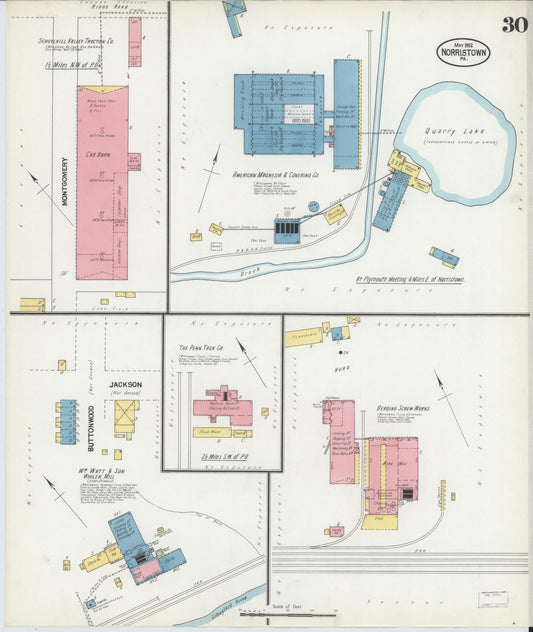 Sanborn Fire Insurance Map from Norristown, Montgomery County, Pennsylvania (1902), Sheet #0030 - Historic Sanborn Fire Insurance Map Print, vintage old map wall art, antique decor, genealogy gift, Pennsylvania Pennsylvania map
