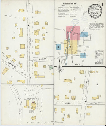 Sanborn Fire Insurance Map from Groton, Tomkins County, New York (1898), Sheet #0001 - Complete Map Set gallery image, historic Sanborn map, vintage wall art, New York New York
