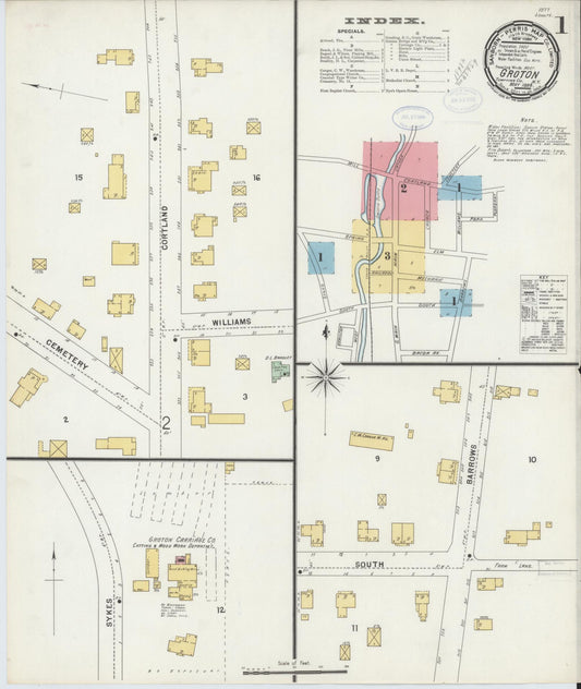 Sanborn Fire Insurance Map from Groton, Tomkins County, New York (1898), Sheet #0001 - Complete Map Set gallery image, historic Sanborn map, vintage wall art, New York New York