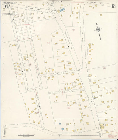 Sanborn Fire Insurance Map from Easthampton, Suffolk County, New York (1943), Sheet #0006 - Complete Map Set gallery image, historic Sanborn map, vintage wall art, New York New York