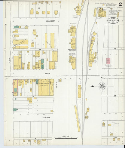 Sanborn Fire Insurance Map from Armour, Douglas County, South Dakota (1903), Sheet #0002 - Complete Map Set gallery image, historic Sanborn map, vintage wall art, South Dakota South Dakota