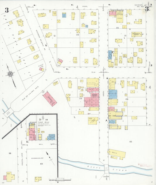 Sanborn Fire Insurance Map from McHenry, McHenry County, Illinois (1933), Sheet #0003 - Historic Sanborn Fire Insurance Map Print, vintage old map wall art, antique decor, genealogy gift, Illinois Illinois map