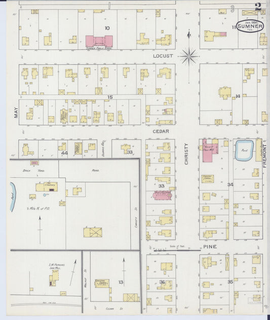 Sanborn Fire Insurance Map from Sumner, Lawrence County, Illinois (1894), Sheet #0002 - Historic Sanborn Fire Insurance Map Print, vintage old map wall art, antique decor, genealogy gift, Illinois Illinois map