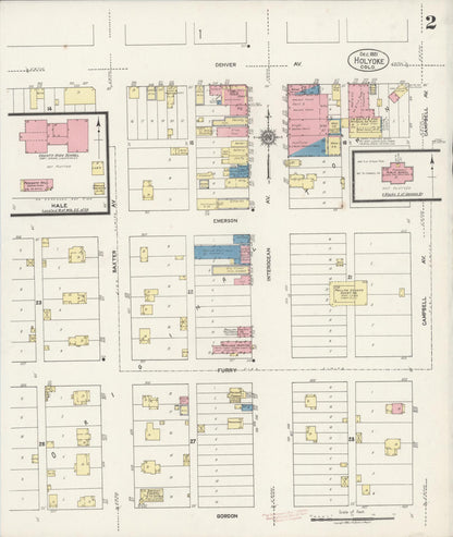 Sanborn Fire Insurance Map from Holyoke, Phillips County, Colorado (1921), Sheet #0002 - Complete Map Set gallery image, historic Sanborn map, vintage wall art, Colorado Colorado