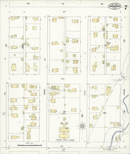 Sanborn Fire Insurance Map from Snohomish, Snohomish County, Washington (1908), Sheet #0007 - Complete Map Set gallery image, historic Sanborn map, vintage wall art, Washington Washington