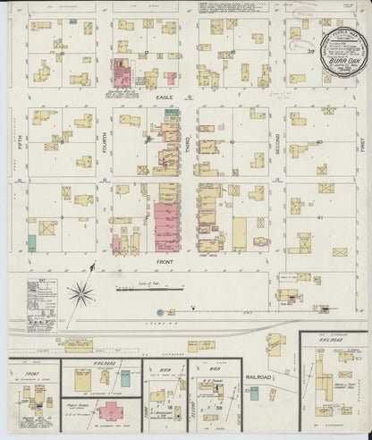 Sanborn Fire Insurance Map from Burr Oak, Saint Joseph County, Michigan (1899), Sheet #0001 - Historic Sanborn Fire Insurance Map Print, vintage old map wall art, antique decor, genealogy gift, Michigan Michigan map