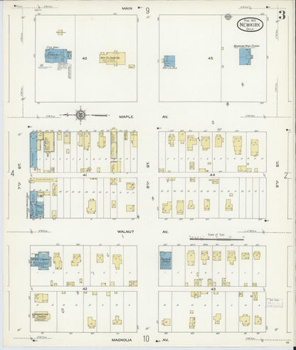 Sanborn Fire Insurance Map from Newkirk, Kay County, Oklahoma (1913), Sheet #0003 - Complete Map Set gallery image, historic Sanborn map, vintage wall art, Oklahoma Oklahoma