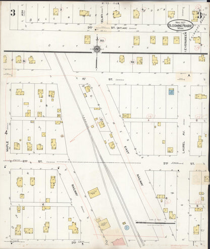 Sanborn Fire Insurance Map from Blooming Prairie, Steele County, Minnesota (1937), Sheet #0003 - Historic Sanborn Fire Insurance Map Print, vintage old map wall art, antique decor, genealogy gift, Minnesota Minnesota map
