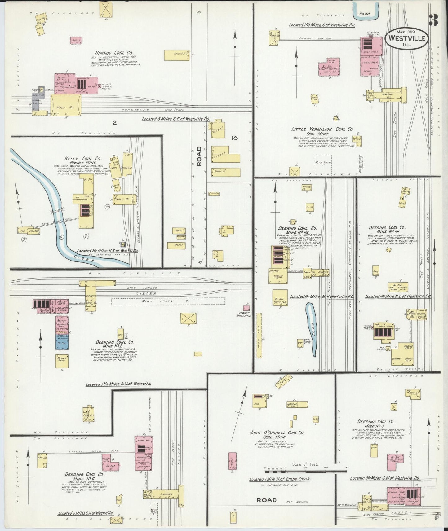 Sanborn Fire Insurance Map from Westville, Vermilion County, Illinois (1909), Sheet #0003 - Complete Map Set gallery image, historic Sanborn map, vintage wall art, Illinois Illinois