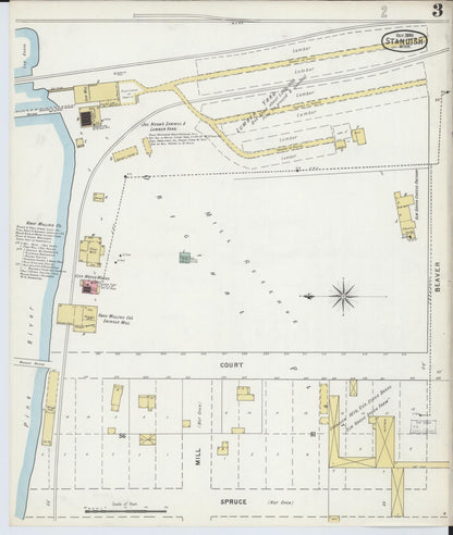 Sanborn Fire Insurance Map from Standish, Arenac County, Michigan (1895), Sheet #0003 - Complete Map Set gallery image, historic Sanborn map, vintage wall art, Michigan Michigan