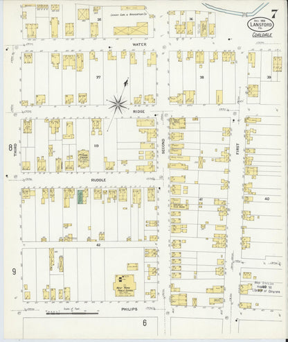 Sanborn Fire Insurance Map from Lansford, Carbon County, Pennsylvania (1908), Sheet #0007 - Complete Map Set gallery image, historic Sanborn map, vintage wall art, Pennsylvania Pennsylvania