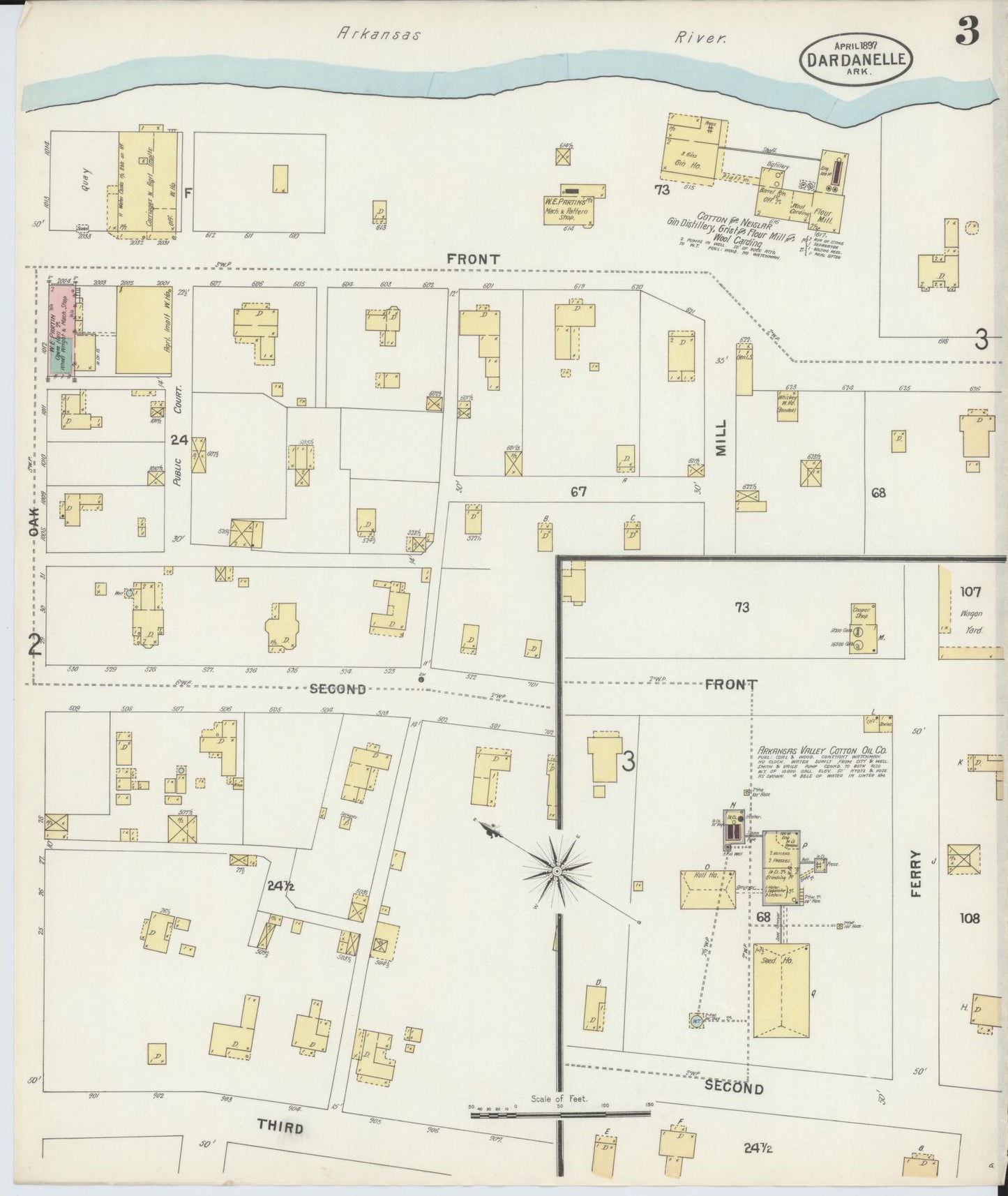 Sanborn Fire Insurance Map from Dardanelle, Yell County, Arkansas (1897), Sheet #0003 - Complete Map Set gallery image, historic Sanborn map, vintage wall art, Arkansas Arkansas