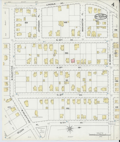 Sanborn Fire Insurance Map from Mount Vernon, Westchester County, New York (1892), Sheet #0004 - Complete Map Set gallery image, historic Sanborn map, vintage wall art, New York New York