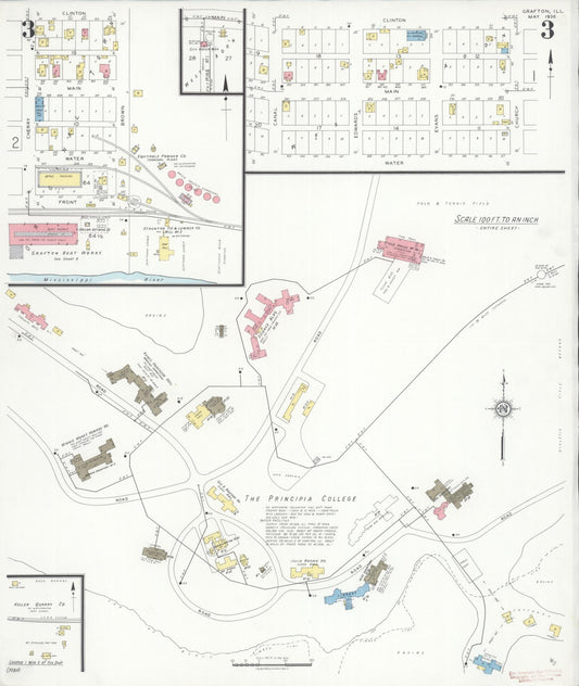 Sanborn Fire Insurance Map from Grafton, Jersey County, Illinois (1936), Sheet #0003 - Historic Sanborn Fire Insurance Map Print, vintage old map wall art, antique decor, genealogy gift, Illinois Illinois map