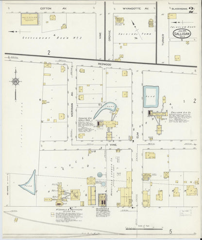 Sanborn Fire Insurance Map from Sallisaw, Sequoyah County, Oklahoma (1914), Sheet #0002 - Complete Map Set gallery image, historic Sanborn map, vintage wall art, Oklahoma Oklahoma