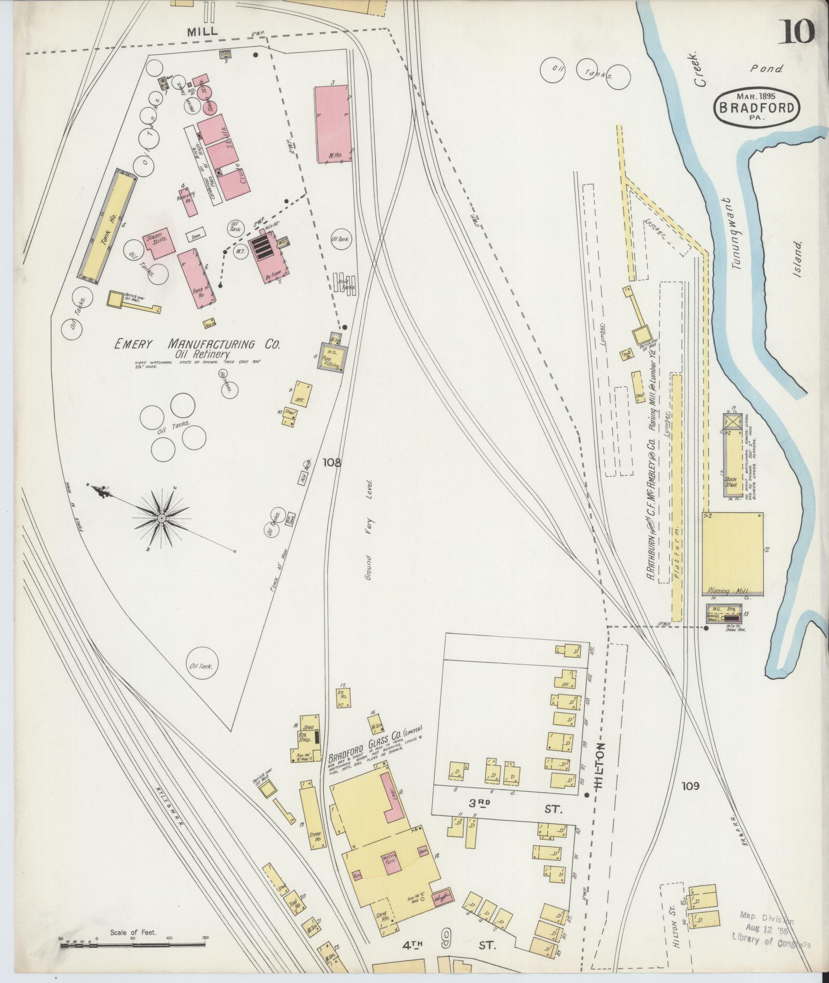 Sanborn Fire Insurance Map from Bradford, McKean County, Pennsylvania (1895), Sheet #0010 - Historic Sanborn Fire Insurance Map Print, vintage old map wall art, antique decor, genealogy gift, Pennsylvania Pennsylvania map