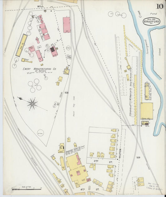 Sanborn Fire Insurance Map from Bradford, McKean County, Pennsylvania (1895), Sheet #0010 - Historic Sanborn Fire Insurance Map Print, vintage old map wall art, antique decor, genealogy gift, Pennsylvania Pennsylvania map