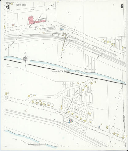 Sanborn Fire Insurance Map from Cleves, Hamilton County, Ohio (1938), Sheet #0006 - Historic Sanborn Fire Insurance Map Print, vintage old map wall art, antique decor, genealogy gift, Ohio Ohio map
