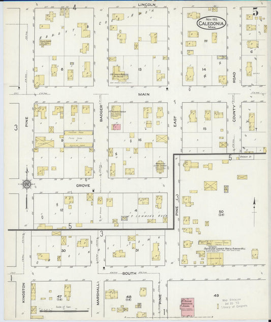 Sanborn Fire Insurance Map from Caledonia, Houston County, Minnesota (1915), Sheet #0005 - Historic Sanborn Fire Insurance Map Print, vintage old map wall art, antique decor, genealogy gift, Minnesota Minnesota map