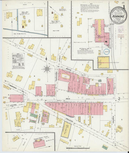 Sanborn Fire Insurance Map from Roanoke, Randolph County, Alabama (1903), Sheet #0001 - Complete Map Set gallery image, historic Sanborn map, vintage wall art, Alabama Alabama