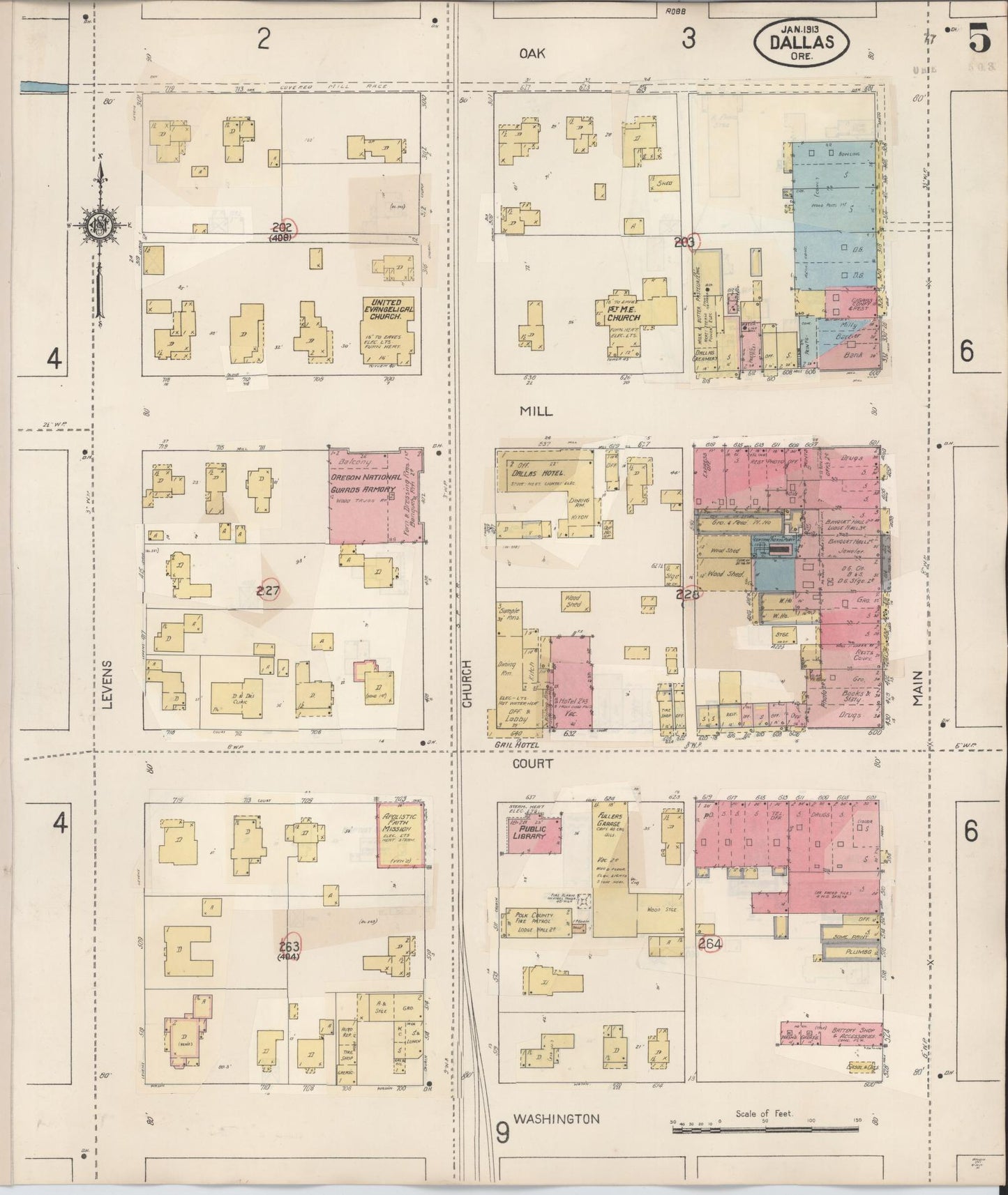 Sanborn Fire Insurance Map from Dallas, Polk County, Oregon (1939), Sheet #0005 - Complete Map Set gallery image, historic Sanborn map, vintage wall art, Oregon Oregon