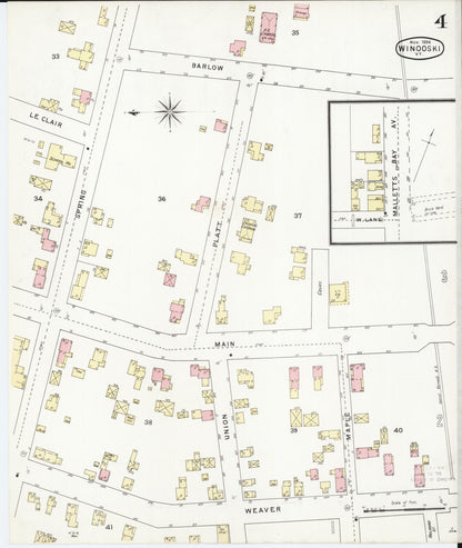 Sanborn Fire Insurance Map from Winooski, Chittenden County, Vermont (1894), Sheet #0004 - Complete Map Set gallery image, historic Sanborn map, vintage wall art, Vermont Vermont