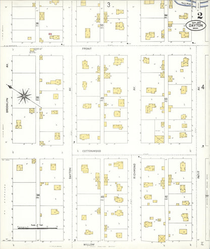 Sanborn Fire Insurance Map from Dayton, Columbia County, Washington (1909), Sheet #0002 - Complete Map Set gallery image, historic Sanborn map, vintage wall art, Washington Washington