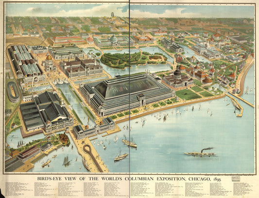 Bird's eye view of the World's Columbian Exposition, Chicago, 1893. (1893) – Historic Bird’s-Eye View Panorama Print