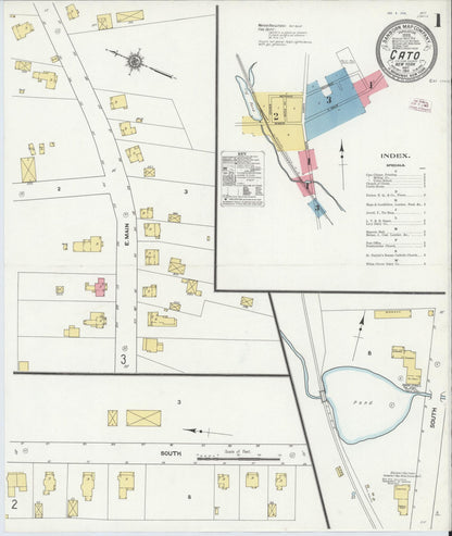 Sanborn Fire Insurance Map from Cato, Cayuga County, New York (1911), Sheet #0001 - Complete Map Set gallery image, historic Sanborn map, vintage wall art, New York New York
