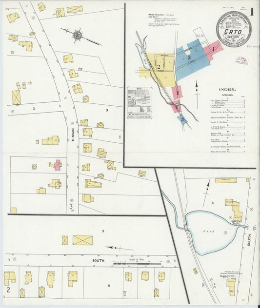 Sanborn Fire Insurance Map from Cato, Cayuga County, New York (1911), Sheet #0001 - Complete Map Set gallery image, historic Sanborn map, vintage wall art, New York New York