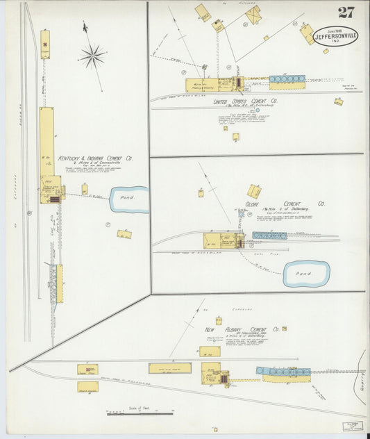 Sanborn Fire Insurance Map from Jeffersonville, Clark County, Indiana (1898), Sheet #0027 - Historic Sanborn Fire Insurance Map Print, vintage old map wall art, antique decor, genealogy gift, Indiana Indiana map