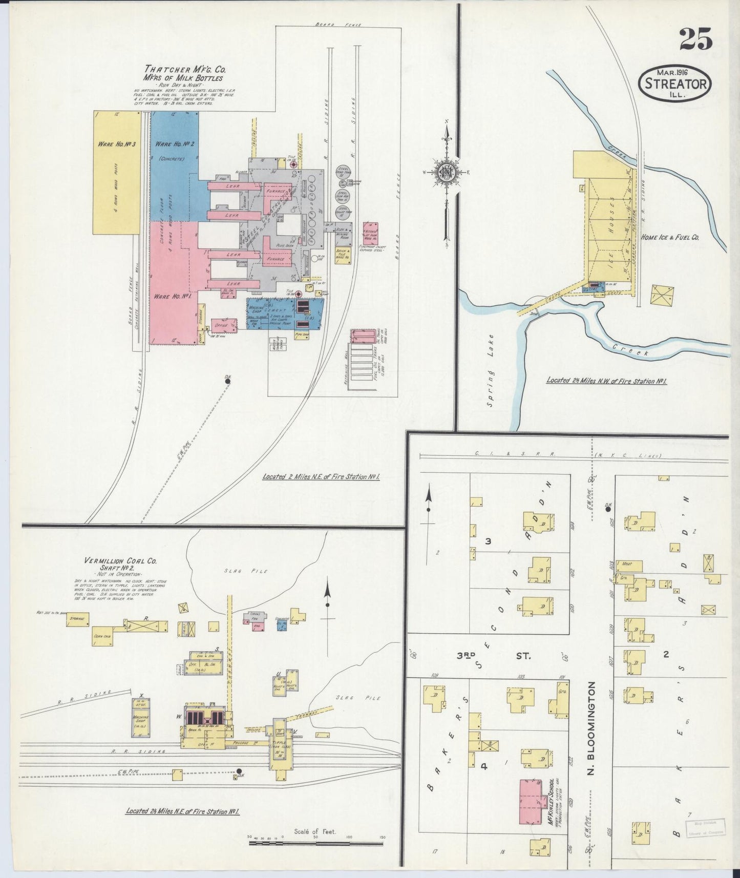 Sanborn Fire Insurance Map from Streator, La Salle County, Illinois (1916), Sheet #0025 - Complete Map Set gallery image, historic Sanborn map, vintage wall art, Illinois Illinois