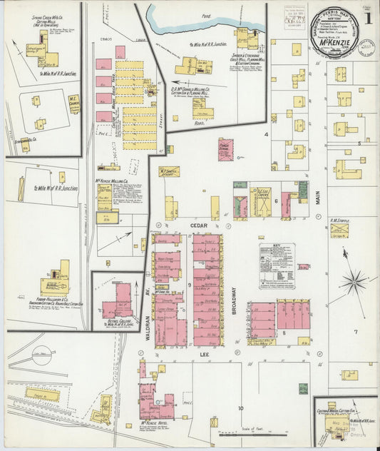 Sanborn Fire Insurance Map from McKenzie, Carroll County, Tennessee (1900), Sheet #0001 - Complete Map Set gallery image, historic Sanborn map, vintage wall art, Tennessee Tennessee