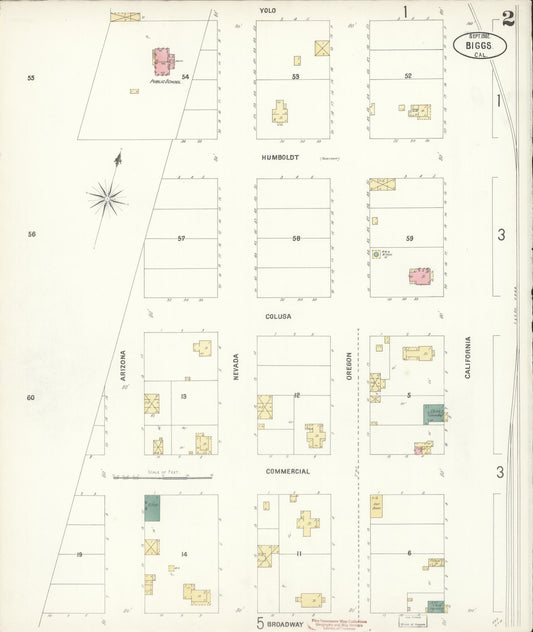 Sanborn Fire Insurance Map from Biggs, Butte County, California (1902), Sheet #0002 - Historic Sanborn Fire Insurance Map Print, vintage old map wall art, antique decor, genealogy gift, California California map