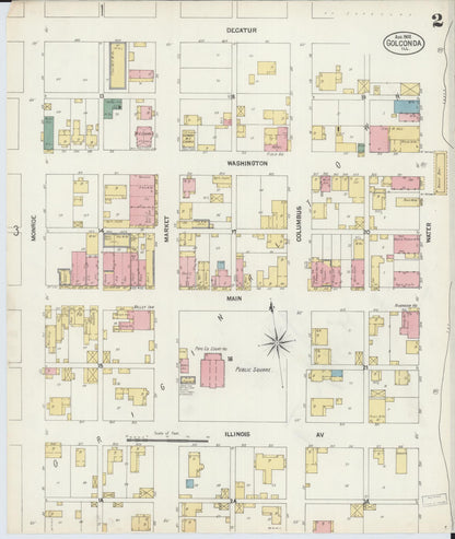 Sanborn Fire Insurance Map from Golconda, Pope County, Illinois (1902), Sheet #0002 - Complete Map Set gallery image, historic Sanborn map, vintage wall art, Illinois Illinois