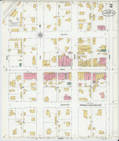 Sanborn Fire Insurance Map from Lexington, McLean County, Illinois (1906), Sheet #0002 - Historic Sanborn Fire Insurance Map Print, vintage old map wall art, antique decor, genealogy gift, Illinois Illinois map