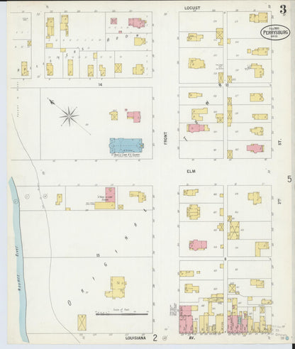 Sanborn Fire Insurance Map from Perrysburg, Wood County, Ohio (1900), Sheet #0003 - Historic Sanborn Fire Insurance Map Print, vintage old map wall art, antique decor, genealogy gift, Ohio Ohio map
