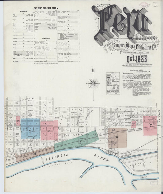 Sanborn Fire Insurance Map from Peru, La Salle County, Illinois (1888), Sheet #0001 - Complete Map Set gallery image, historic Sanborn map, vintage wall art, Illinois Illinois