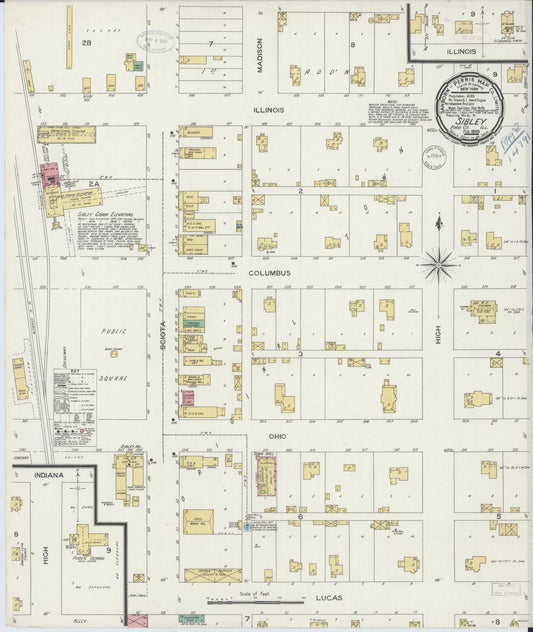 Sanborn Fire Insurance Map from Sibley, Ford County, Illinois (1899), Sheet #0001 - Historic Sanborn Fire Insurance Map Print, vintage old map wall art, antique decor, genealogy gift, Illinois Illinois map