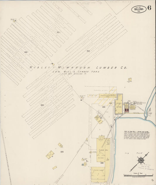 Sanborn Fire Insurance Map from Wallowa, Wallowa County, Oregon (1917), Sheet #0006 - Historic Sanborn Fire Insurance Map Print, vintage old map wall art, antique decor, genealogy gift, Oregon Oregon map