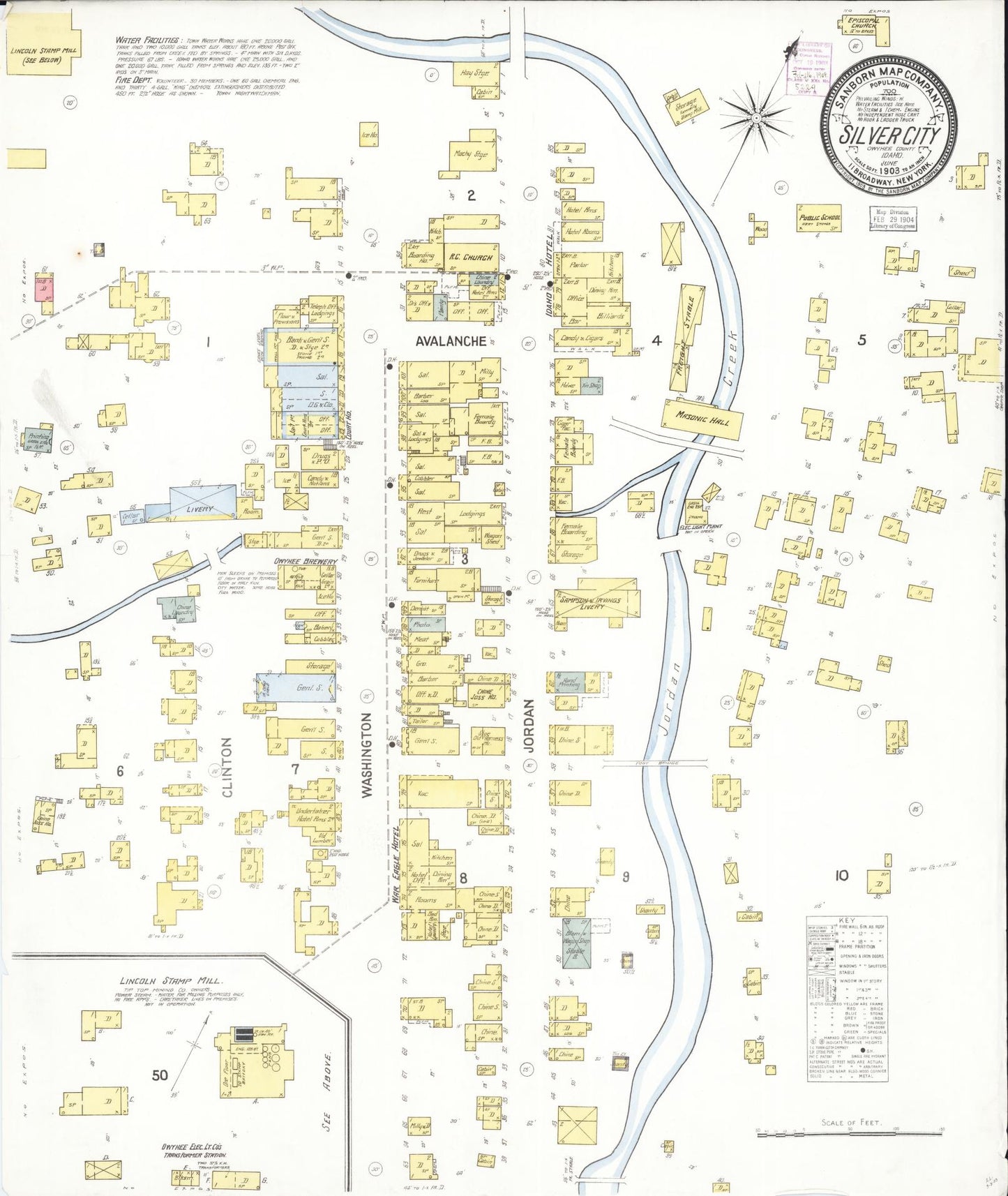 Sanborn Fire Insurance Map from Silver City, Owyhee County, Idaho (1903), Sheet #0001 - Historic Sanborn Fire Insurance Map Print, vintage old map wall art, antique decor, genealogy gift, Idaho Idaho map