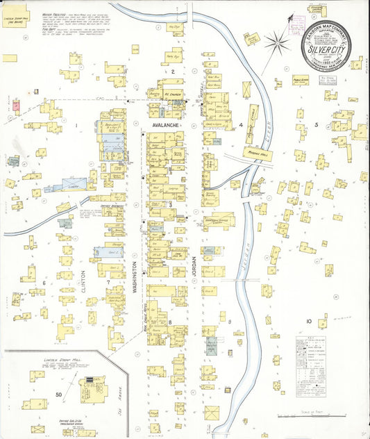 Sanborn Fire Insurance Map from Silver City, Owyhee County, Idaho (1903), Sheet #0001 - Historic Sanborn Fire Insurance Map Print, vintage old map wall art, antique decor, genealogy gift, Idaho Idaho map