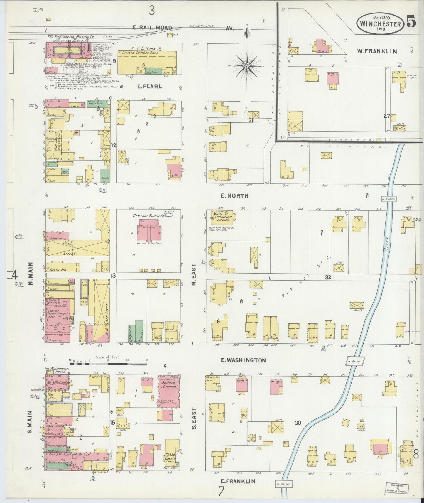 Sanborn Fire Insurance Map from Winchester, Randolph County, Indiana (1899), Sheet #0005 - Complete Map Set gallery image, historic Sanborn map, vintage wall art, Indiana Indiana