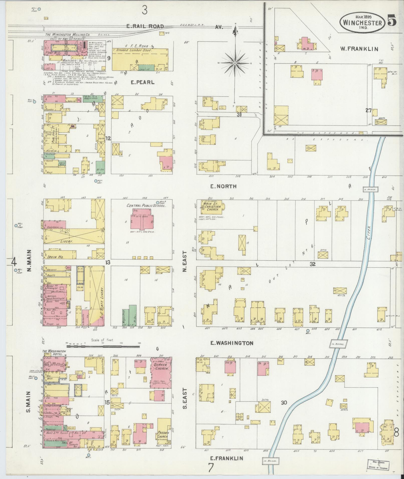 Sanborn Fire Insurance Map from Winchester, Randolph County, Indiana (1899), Sheet #0005 - Complete Map Set gallery image, historic Sanborn map, vintage wall art, Indiana Indiana
