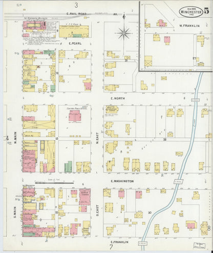 Sanborn Fire Insurance Map from Winchester, Randolph County, Indiana (1899), Sheet #0005 - Complete Map Set gallery image, historic Sanborn map, vintage wall art, Indiana Indiana