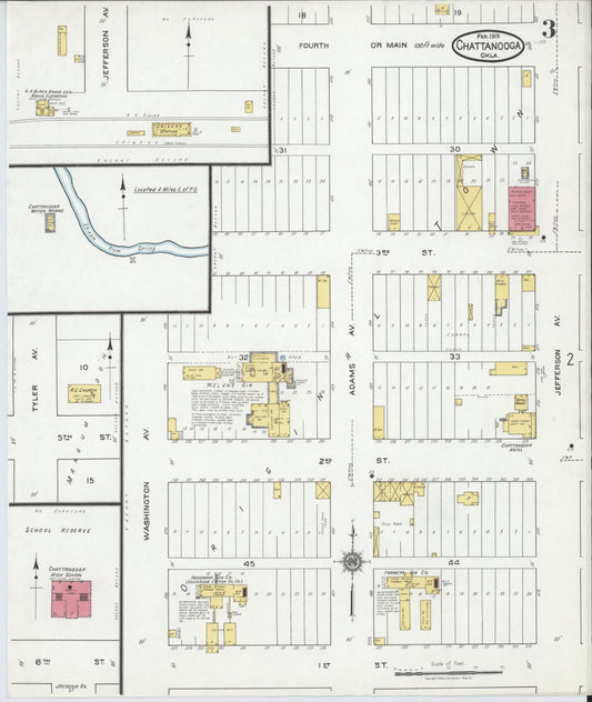 Sanborn Fire Insurance Map from Chattanooga, Comanche County, Oklahoma (1919), Sheet #0003 - Historic Sanborn Fire Insurance Map Print, vintage old map wall art, antique decor, genealogy gift, Oklahoma Oklahoma map